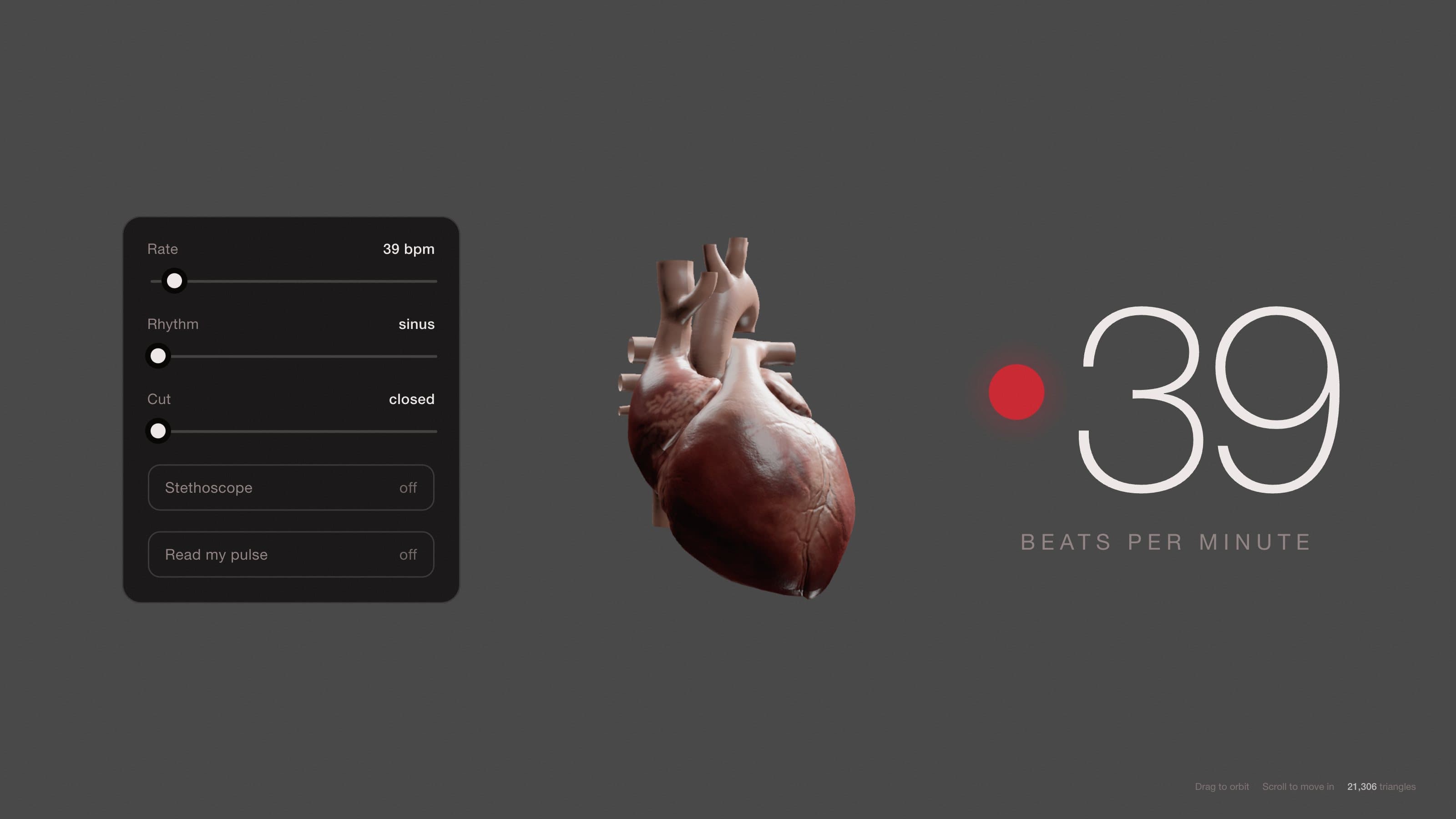 Interactive 3D Cardiac Monitor